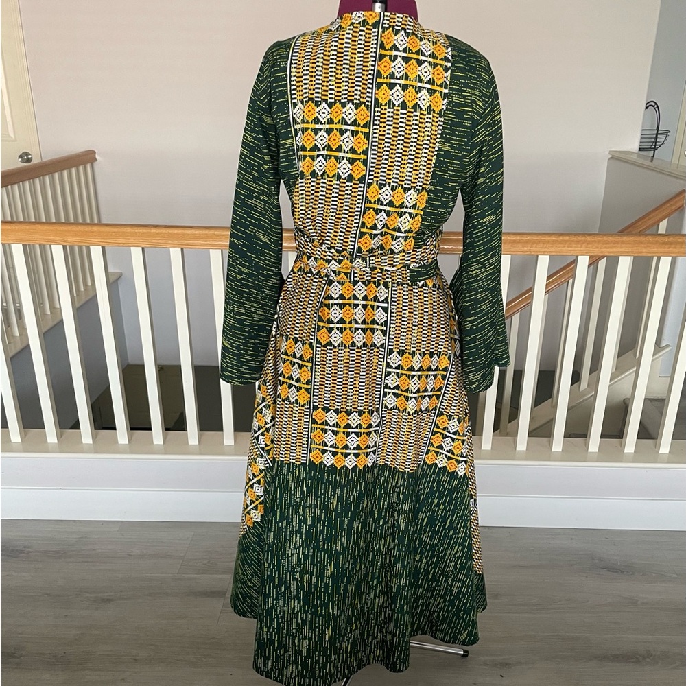 “NWOT” African Print Wrap Style Maxi Dress - Picture 2 of 5